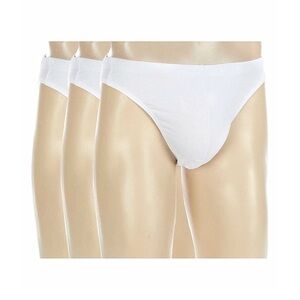 NEW Men's Murano Solid Cotton Bikini Briefs White 3 Pack